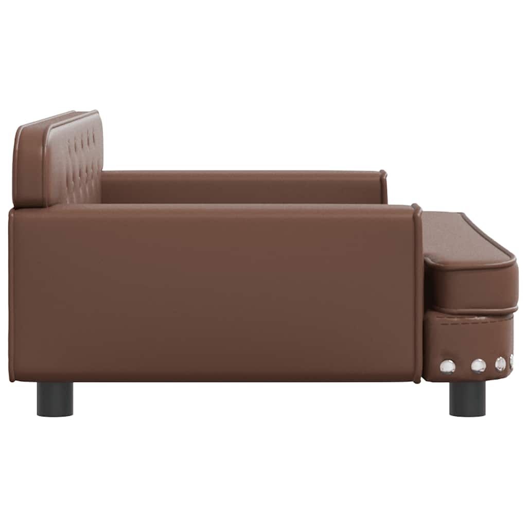 vidaXL Kinderbank 90x53x30 cm kunstleer bruin