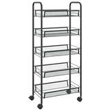 VidaXL Keukentrolley Zwart - 5 Lagen - 46x26x105 cm - 33% Korting