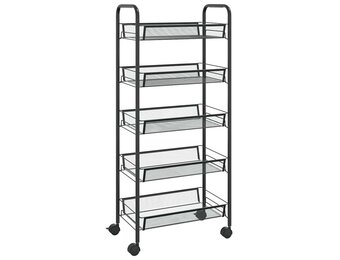VidaXL Keukentrolley Zwart - 5 Lagen - 46x26x105 cm - 33% Korting