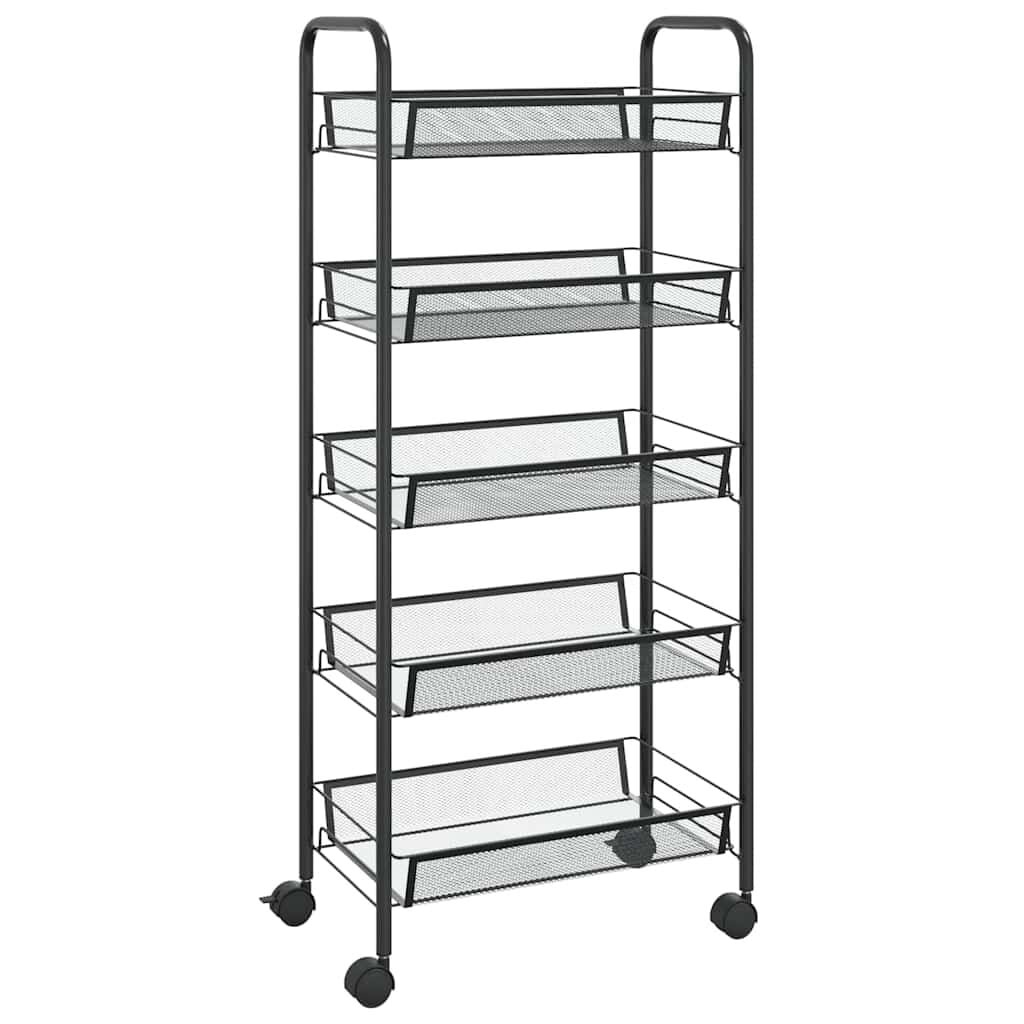 VidaXL Keukentrolley Zwart - 5 Lagen - 46x26x105 cm - 33% Korting