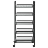 VidaXL Keukentrolley Zwart - 5 Lagen - 46x26x105 cm - 33% Korting
