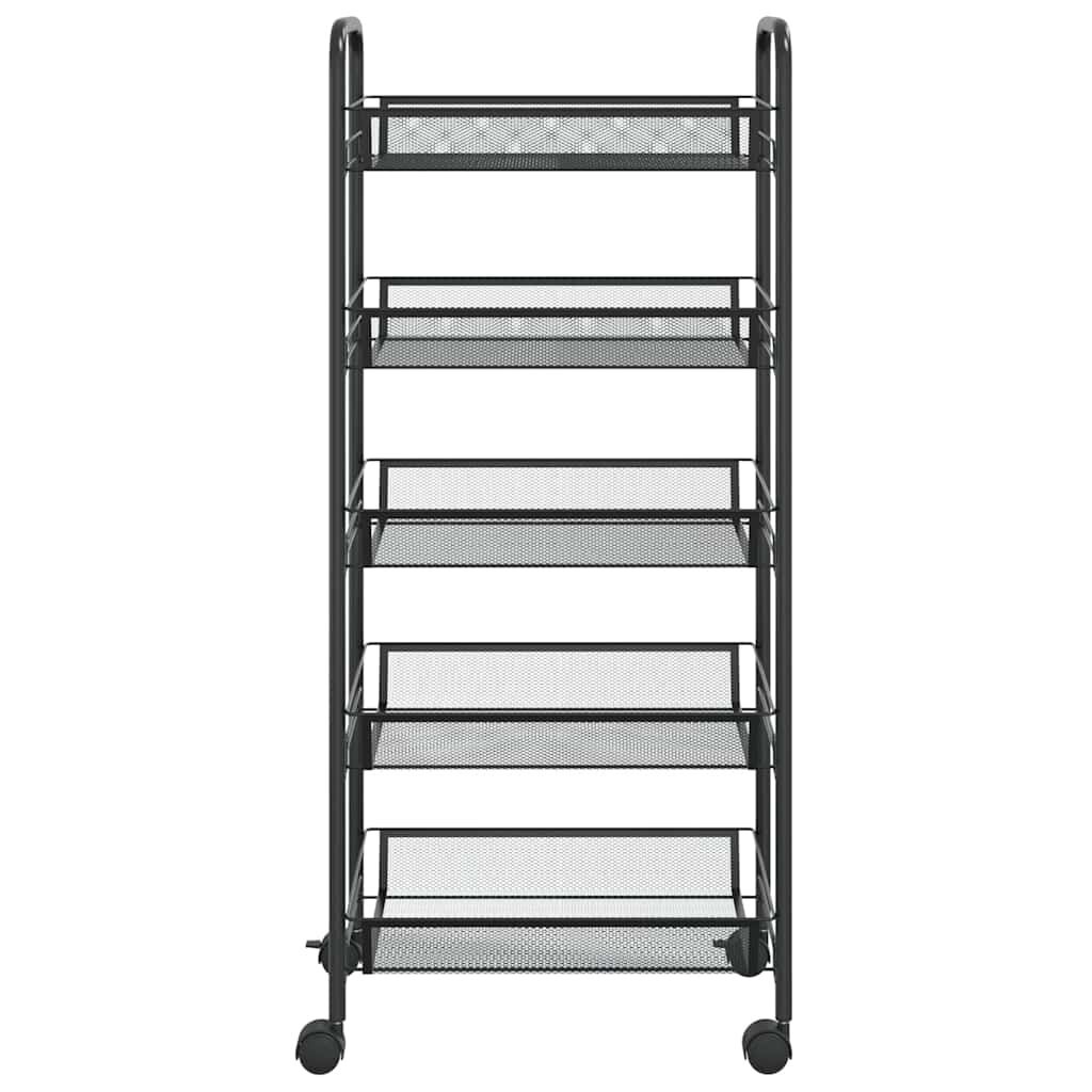 VidaXL Keukentrolley Zwart - 5 Lagen - 46x26x105 cm - 33% Korting