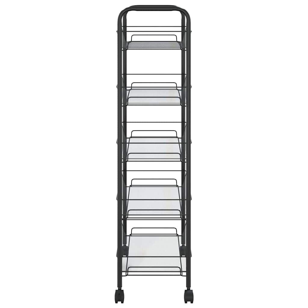 VidaXL Keukentrolley Zwart - 5 Lagen - 46x26x105 cm - 33% Korting
