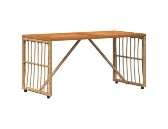 vidaXL Buiten Tafel Naturel 80 x 40 x 40 cm Staal en Poly Rattan