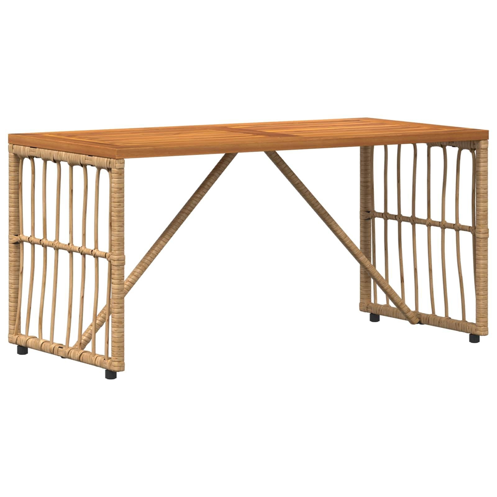 vidaXL Buiten Tafel Naturel 80 x 40 x 40 cm Staal en Poly Rattan