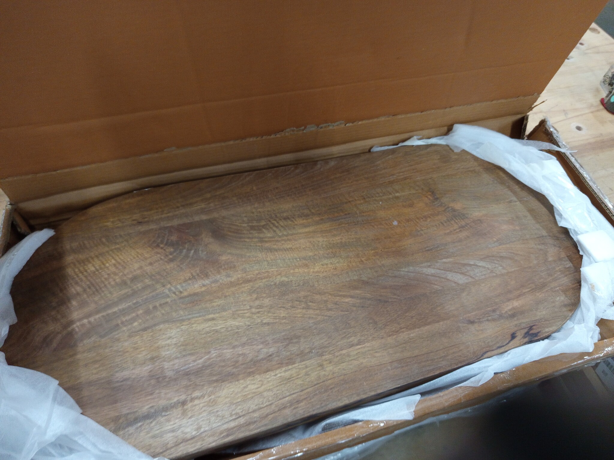 vidaXL Tafelblad ovaal 90x40x3,8 cm massief mangohout