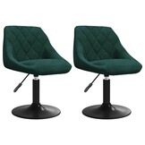 vidaXL Eetkamerstoelen draaibaar 2 st fluweel donkergroen