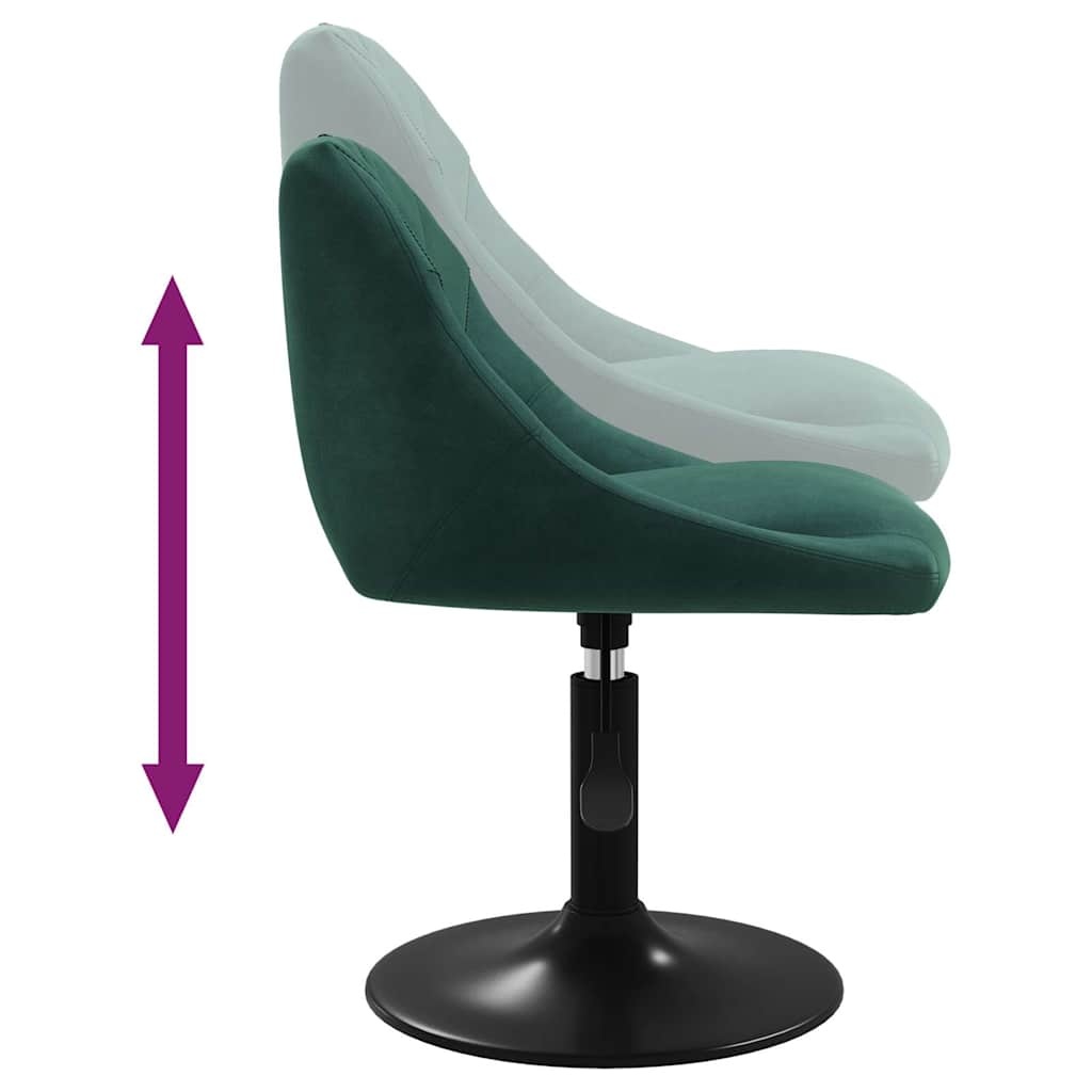 vidaXL Eetkamerstoelen draaibaar 2 st fluweel donkergroen