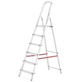 Huishoudtrap - 6 treden - aluminium - 3,20 m werkhoogte