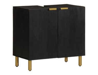 vidaXL Wastafelkast 62x33x58 cm bewerkt hout zwart