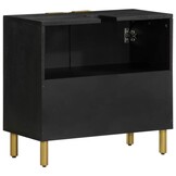 vidaXL Wastafelkast 62x33x58 cm bewerkt hout zwart