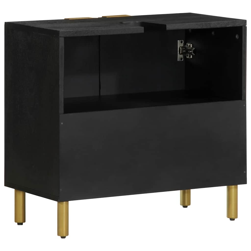 vidaXL Wastafelkast 62x33x58 cm bewerkt hout zwart