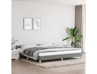vidaXL Bedframe zonder matras stof donkergrijs 200x200 cm