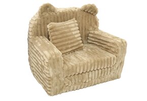 Kinderfauteuil & Slaapbankje 2-in-1 Beige Corduroy - 34% Korting!