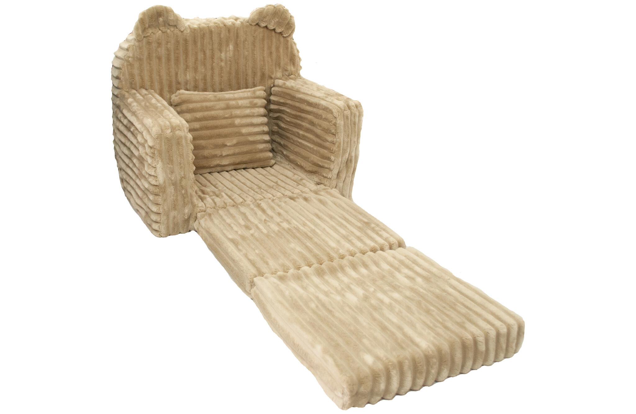 Kinderfauteuil & Slaapbankje 2-in-1 Beige Corduroy - 34% Korting!
