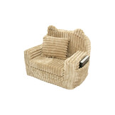 Kinderfauteuil & Slaapbankje 2-in-1 Beige Corduroy - 34% Korting!