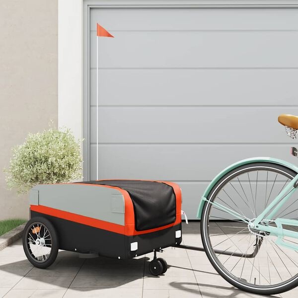 Fietskar 45 kg Zwart/Oranje - Ideaal voor Transport