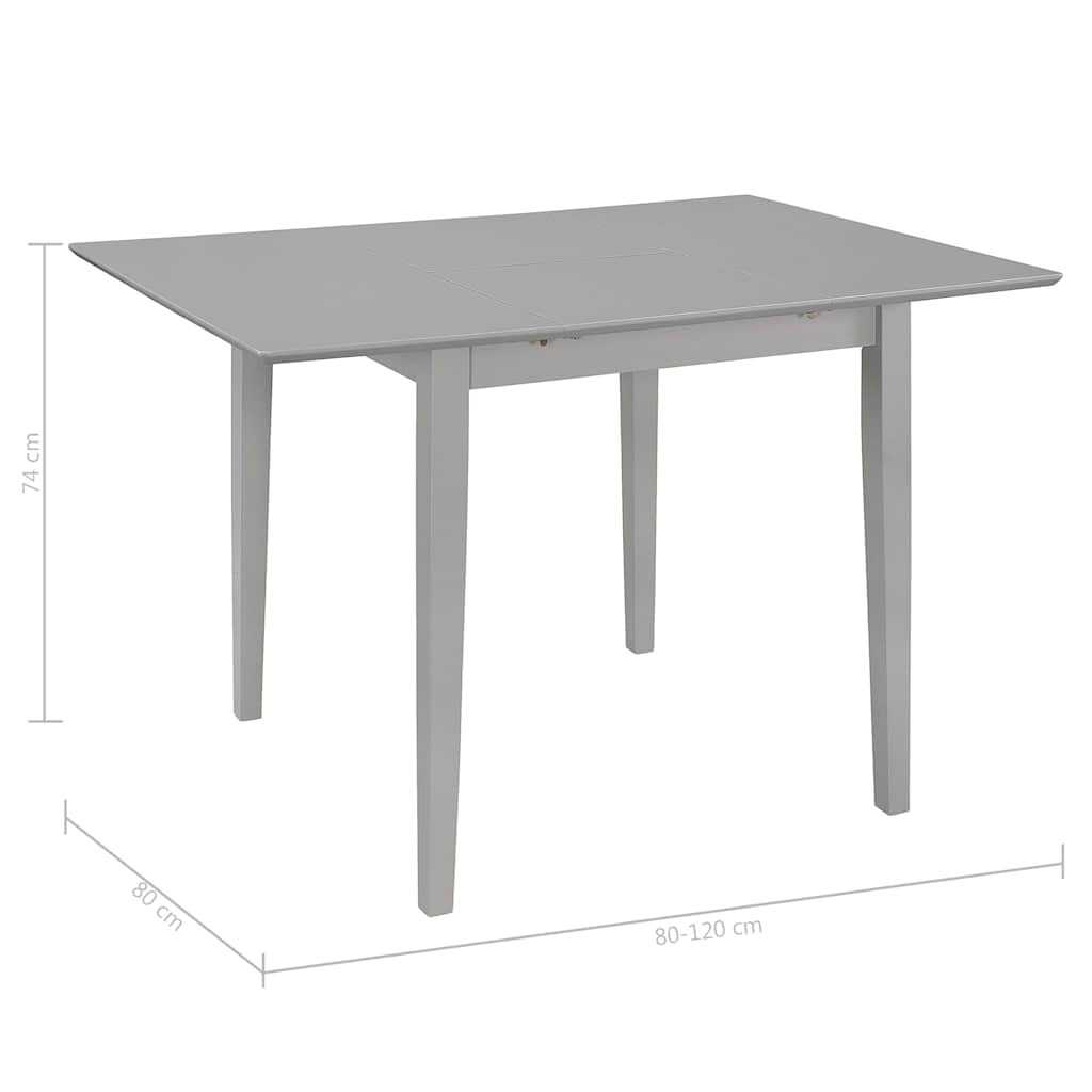 Verstelbare Eettafel MDF Grijs (80-120 cm) - 35% Korting