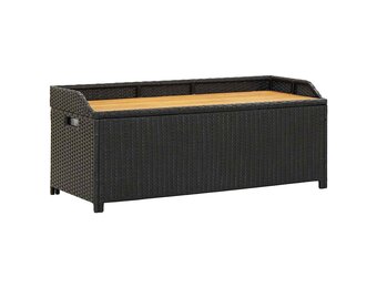 Opbergbank 120cm Poly Rattan Zwart - 34% Korting!