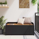 Opbergbank 120cm Poly Rattan Zwart - 34% Korting!