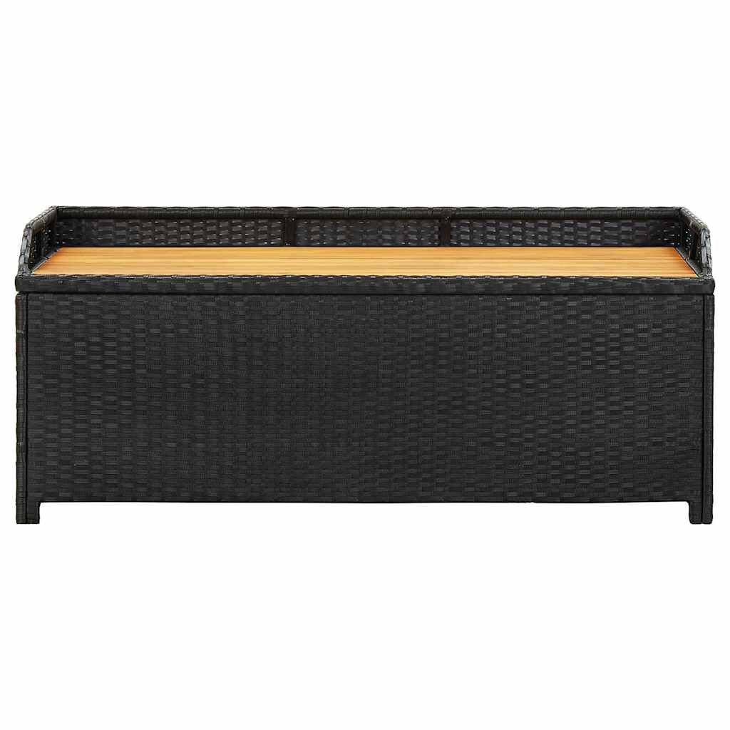 Opbergbank 120cm Poly Rattan Zwart - 34% Korting!
