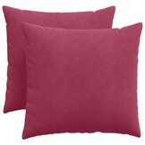 2 Wijnrode Sofa Kussens 50x50cm Cordstof - 55% Korting