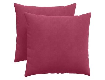2 Wijnrode Sofa Kussens 50x50cm Cordstof - 55% Korting