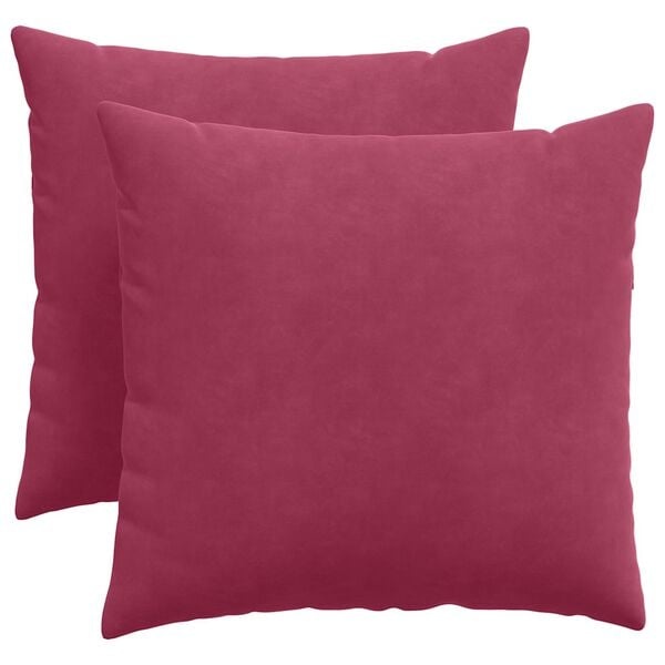 2 Wijnrode Sofa Kussens 50x50cm Cordstof - 55% Korting