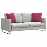 2 Wijnrode Sofa Kussens 50x50cm Cordstof - 55% Korting