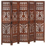 Kamerscherm 5 panelen 200x165 cm Mangohout Bruin (55% Korting)