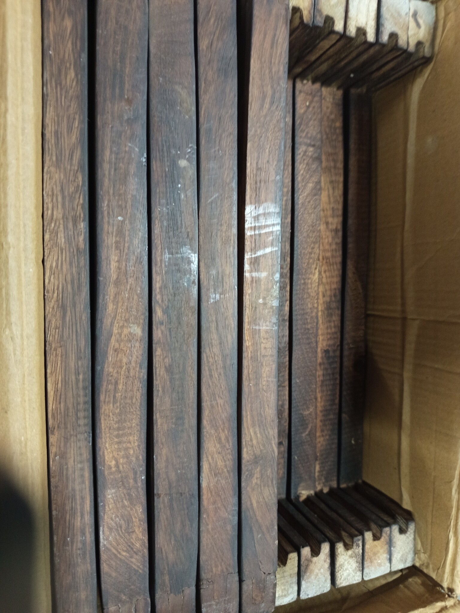 Kamerscherm 5 panelen 200x165 cm Mangohout Bruin (55% Korting)