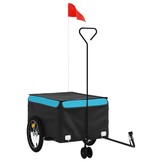 VidaXL Fietstrailer - Zwart/Blauw - 45 kg Draagvermogen - 34% Korting