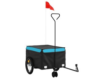 VidaXL Fietstrailer - Zwart/Blauw - 45 kg Draagvermogen - 34% Korting