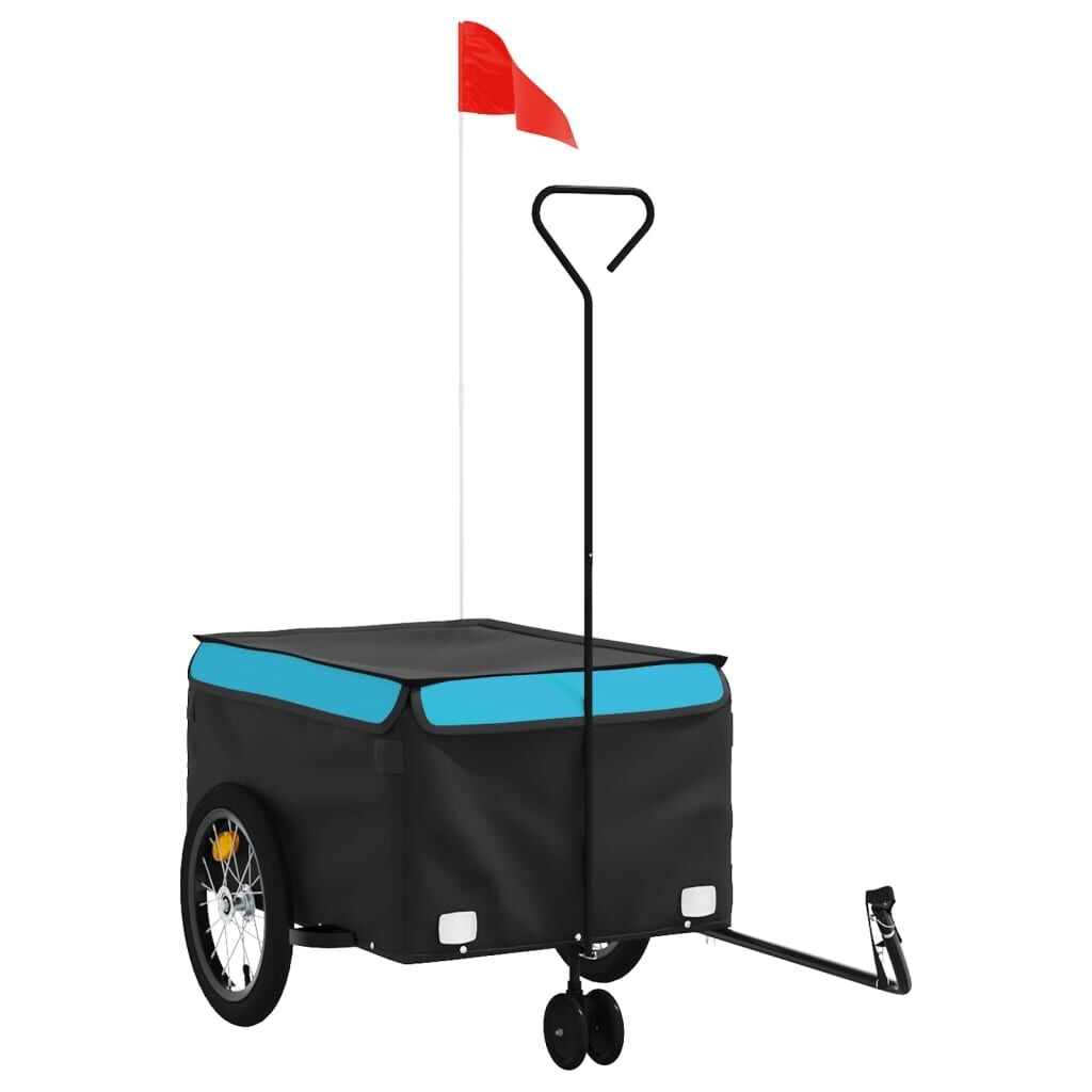 VidaXL Fietstrailer - Zwart/Blauw - 45 kg Draagvermogen - 34% Korting