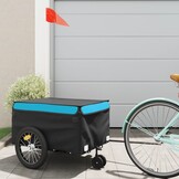 VidaXL Fietstrailer - Zwart/Blauw - 45 kg Draagvermogen - 34% Korting