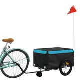 VidaXL Fietstrailer - Zwart/Blauw - 45 kg Draagvermogen - 34% Korting