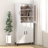 Dressoir 69,5x34x90 cm bewerkt hout hoogglans wit - 53% korting