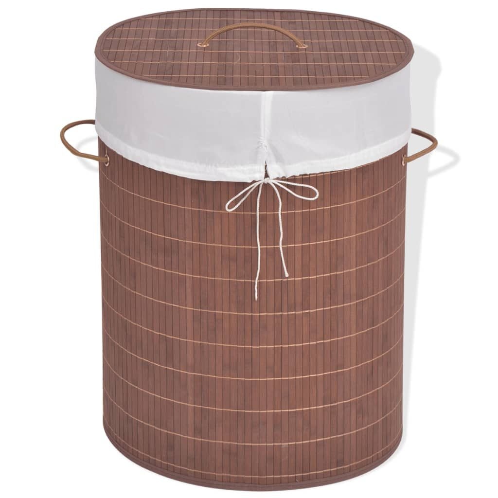 VidaXL Wasmand Ovaal Bamboe Bruin 32% Korting