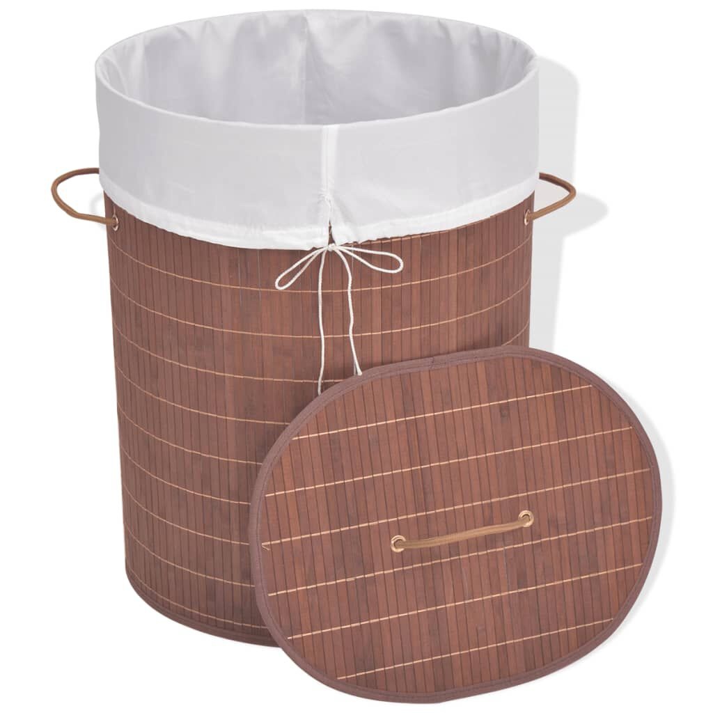 VidaXL Wasmand Ovaal Bamboe Bruin 32% Korting