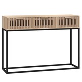 vidaXL Wandtafel 105x30x75 cm bewerkt hout en ijzer (Hout zwart, L) - 54% Korting