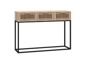 vidaXL Wandtafel 105x30x75 cm bewerkt hout en ijzer (Hout zwart, L) - 54% Korting