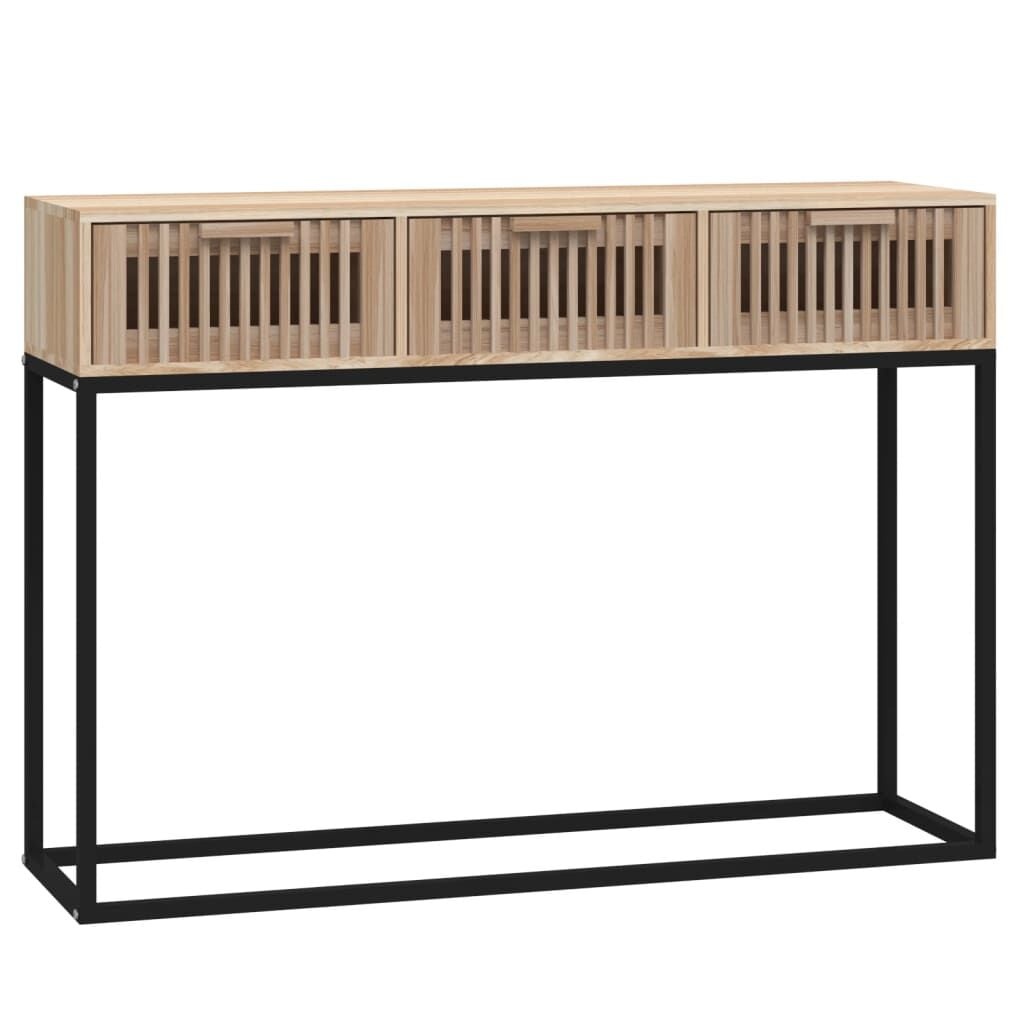 vidaXL Wandtafel 105x30x75 cm bewerkt hout en ijzer (Hout zwart, L) - 54% Korting
