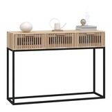 vidaXL Wandtafel 105x30x75 cm bewerkt hout en ijzer (Hout zwart, L) - 54% Korting