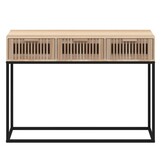 vidaXL Wandtafel 105x30x75 cm bewerkt hout en ijzer (Hout zwart, L) - 54% Korting