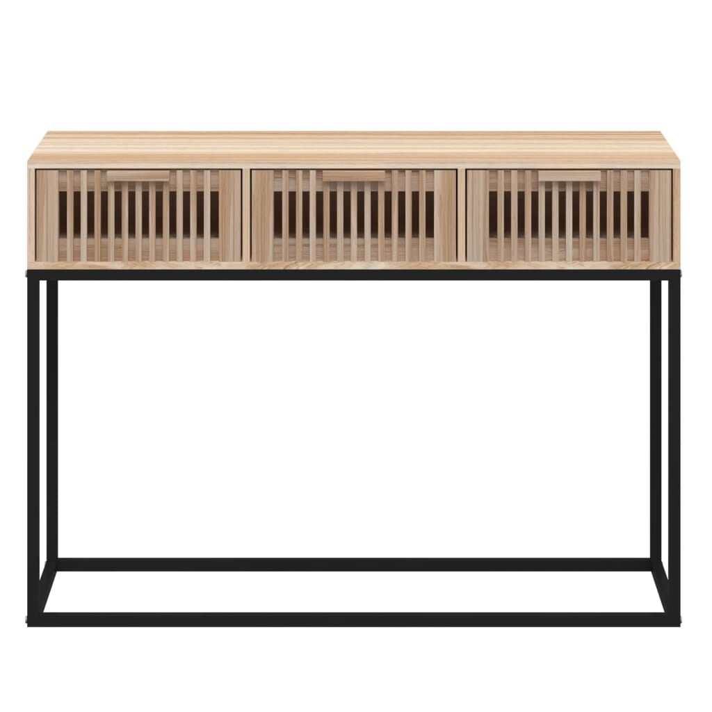 vidaXL Wandtafel 105x30x75 cm bewerkt hout en ijzer (Hout zwart, L) - 54% Korting