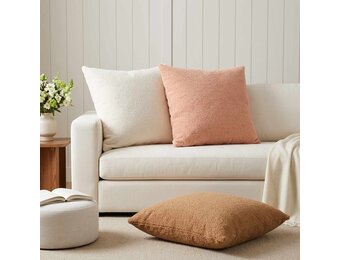 vidaXL Kussenloop HEERLEN Crèmekleurig Bouclé 80x80 cm - 32% Korting