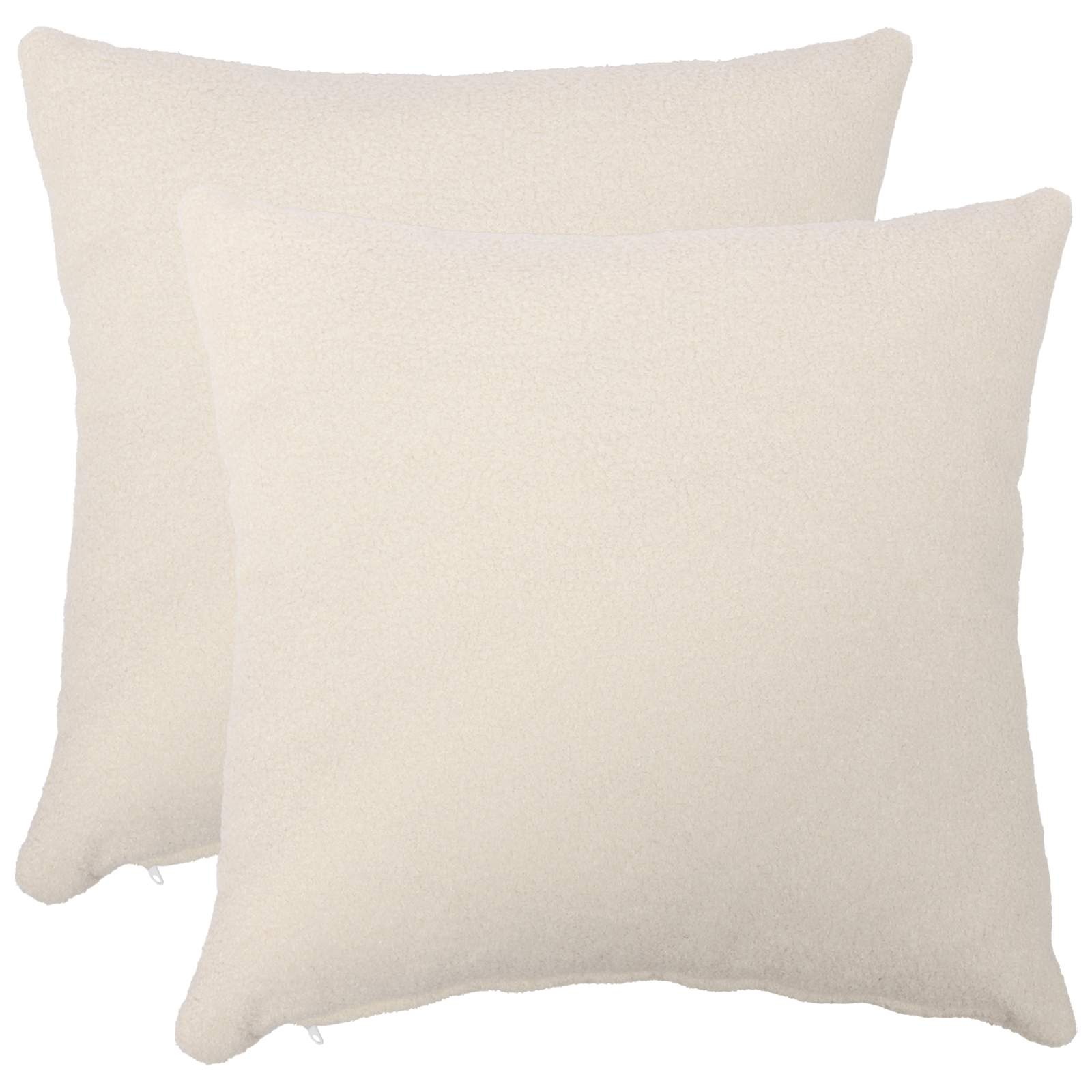 vidaXL Kussenloop HEERLEN Crèmekleurig Bouclé 80x80 cm - 32% Korting