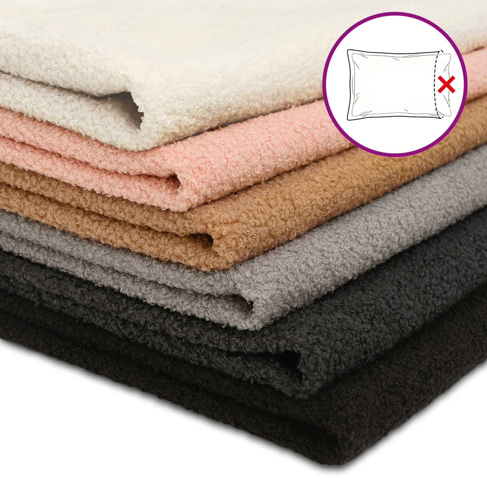 vidaXL Kussenloop HEERLEN Crèmekleurig Bouclé 80x80 cm - 32% Korting