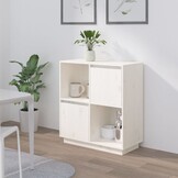 vidaXL Dressoir Grenenhout Wit L 74x35x80 cm - 34% Korting