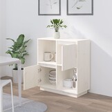vidaXL Dressoir Grenenhout Wit L 74x35x80 cm - 34% Korting